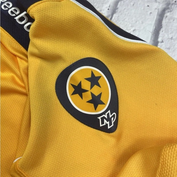 Nashville Predators NHL Authentic Reebok Yellow Hockey Jersey Stitched Sz S - Picture 10 of 12